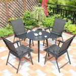 Foldable 4-Seater Patio Dining Set - Image 3