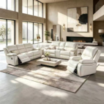 6-Seater Leather Reclining Sofa - Image 4